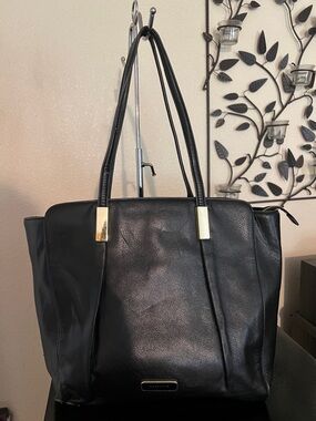 Anne Klein Black Tote with Gold Hardware